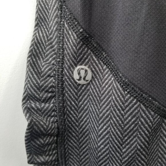Lululemon Pace Rival Crop 22" Leggings Size 4 Giant Herringbone Heathered Black - Picture 7 of 8